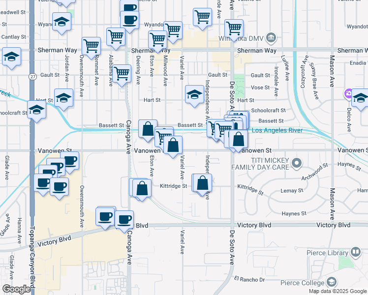map of restaurants, bars, coffee shops, grocery stores, and more near None in Los Angeles