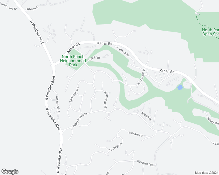 map of restaurants, bars, coffee shops, grocery stores, and more near 4430 Fairway Court in Westlake Village