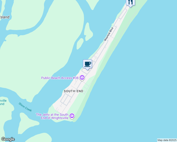 map of restaurants, bars, coffee shops, grocery stores, and more near 16 Nathan Street in Wrightsville Beach