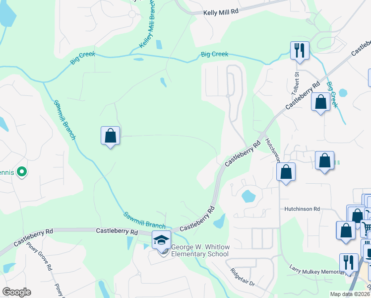 map of restaurants, bars, coffee shops, grocery stores, and more near 3545 Rollins Road in Cumming