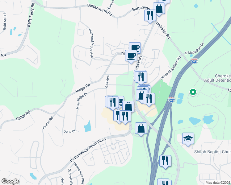 map of restaurants, bars, coffee shops, grocery stores, and more near 191 Putnam Drive in Canton