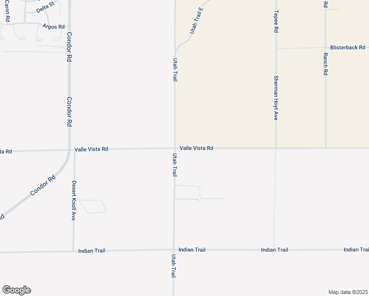 map of restaurants, bars, coffee shops, grocery stores, and more near Valle Vista Road in Twentynine Palms