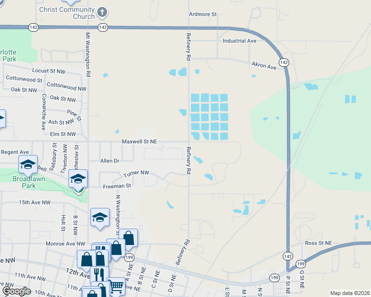 map of restaurants, bars, coffee shops, grocery stores, and more near 1722 Wandering Way in Ardmore