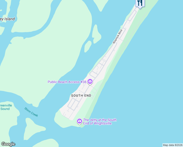 map of restaurants, bars, coffee shops, grocery stores, and more near 9 Sunset Avenue in Wrightsville Beach