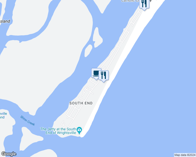 map of restaurants, bars, coffee shops, grocery stores, and more near 15 Nathan Street in Wrightsville Beach
