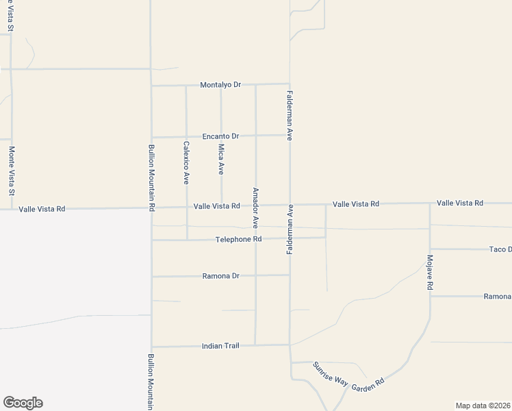 map of restaurants, bars, coffee shops, grocery stores, and more near Amador Avenue in Twentynine Palms