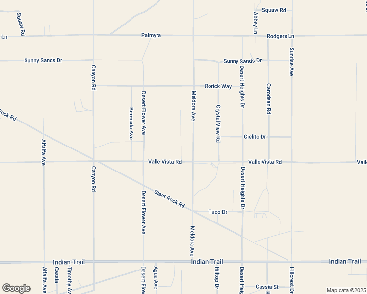 map of restaurants, bars, coffee shops, grocery stores, and more near 3232 Meldora Avenue in Twentynine Palms