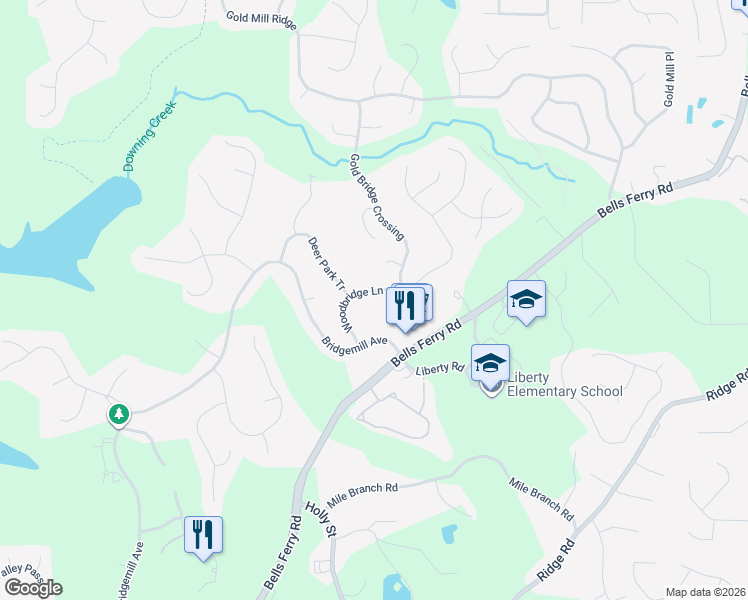 map of restaurants, bars, coffee shops, grocery stores, and more near 3020 Woodbridge Lane in Canton