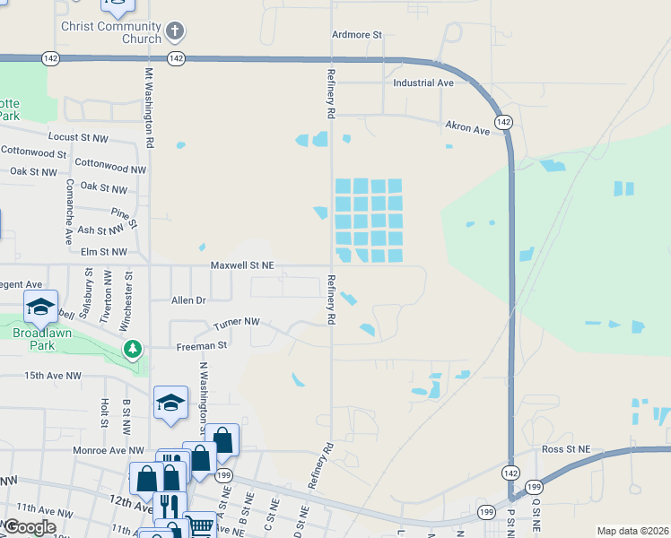 map of restaurants, bars, coffee shops, grocery stores, and more near 1722 Wandering Way in Ardmore