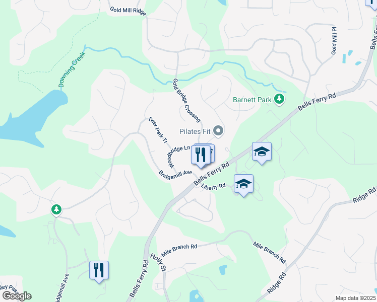 map of restaurants, bars, coffee shops, grocery stores, and more near 3022 Woodbridge Lane in Canton