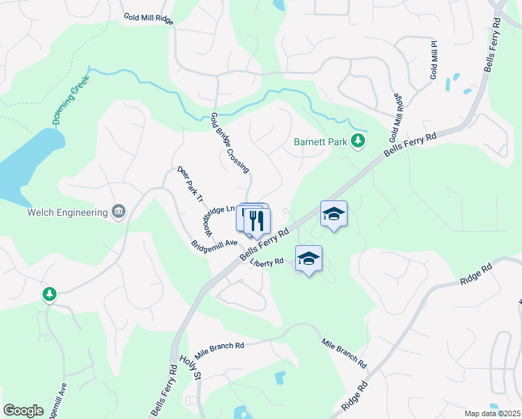 map of restaurants, bars, coffee shops, grocery stores, and more near 3034 Woodbridge Lane in Canton