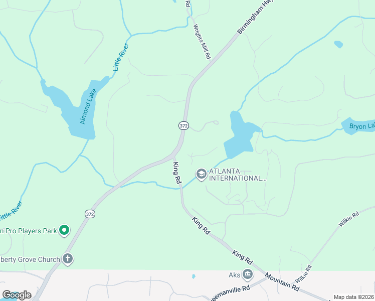 map of restaurants, bars, coffee shops, grocery stores, and more near 17995 Birmingham Highway in Alpharetta