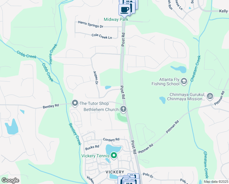 map of restaurants, bars, coffee shops, grocery stores, and more near 5780 Willow Oak Pass in Cumming