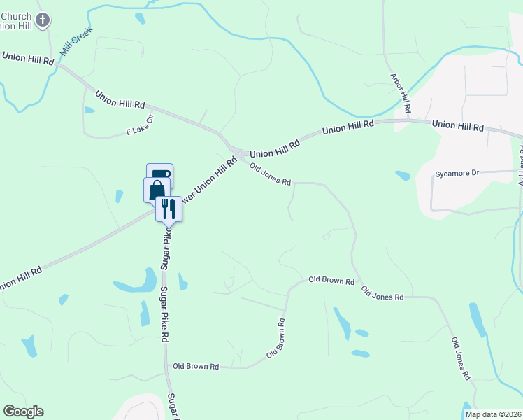 map of restaurants, bars, coffee shops, grocery stores, and more near 340 Old Jones Road in Alpharetta