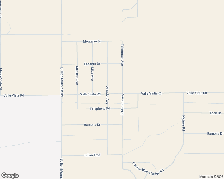 map of restaurants, bars, coffee shops, grocery stores, and more near Valle Vista Road in Twentynine Palms