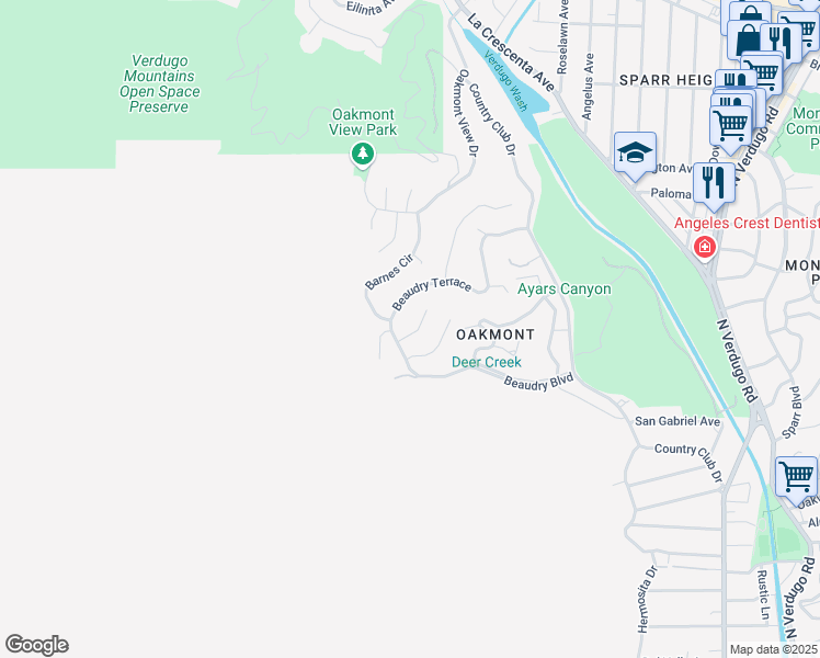map of restaurants, bars, coffee shops, grocery stores, and more near 1315 Daily Circle in Glendale