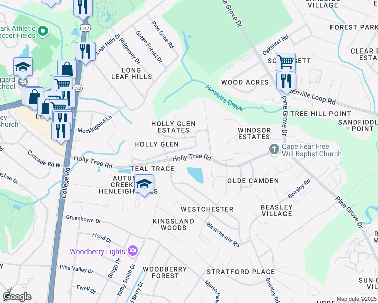 map of restaurants, bars, coffee shops, grocery stores, and more near 5049 Whitner Drive in Wilmington