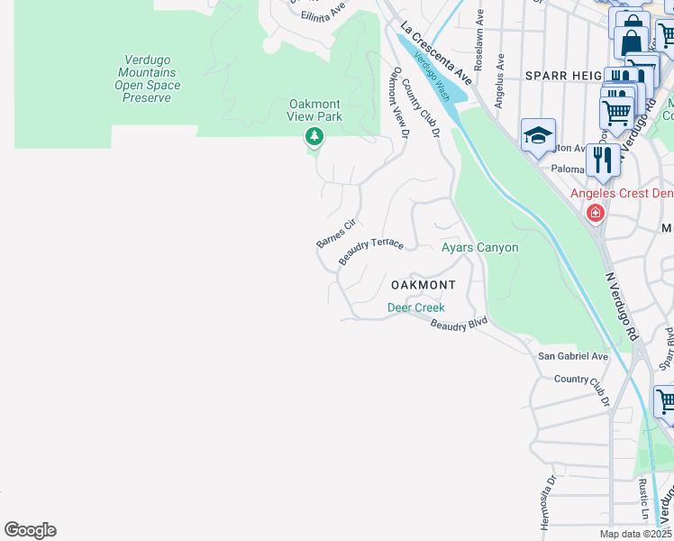 map of restaurants, bars, coffee shops, grocery stores, and more near 1359 J Lee Circle in Glendale
