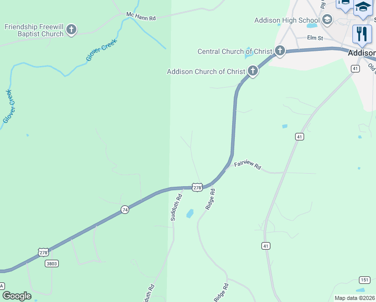 map of restaurants, bars, coffee shops, grocery stores, and more near 183 Westridge Drive in Addison