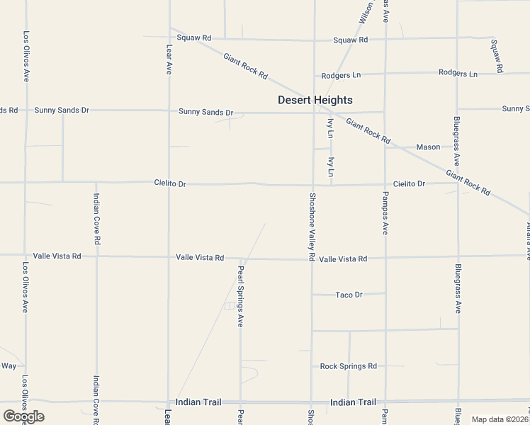map of restaurants, bars, coffee shops, grocery stores, and more near 3191 Pearl Springs Avenue in Twentynine Palms