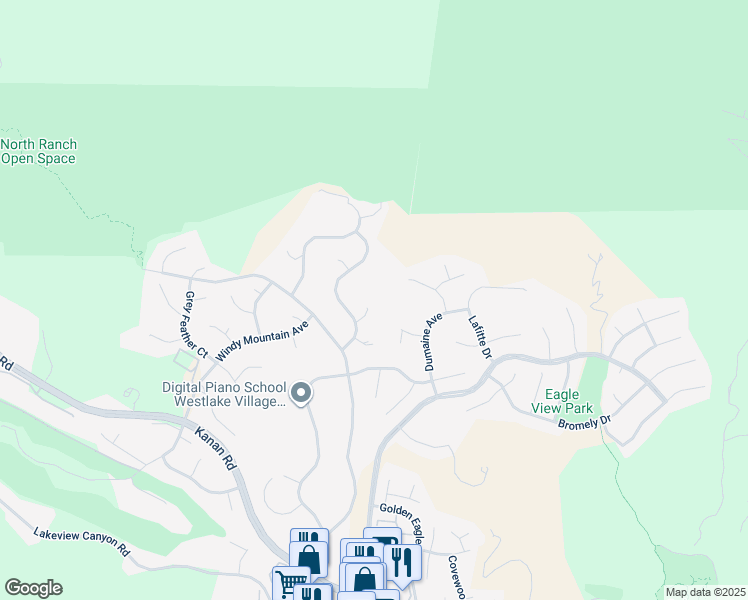 map of restaurants, bars, coffee shops, grocery stores, and more near 5892 Indian Crest Circle in Westlake Village