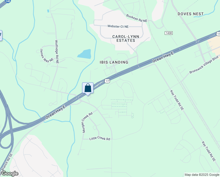 map of restaurants, bars, coffee shops, grocery stores, and more near 7127 Rock Fish Lane Southeast in Leland