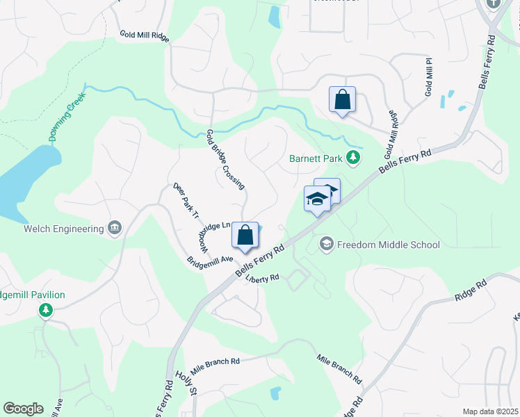 map of restaurants, bars, coffee shops, grocery stores, and more near 3041 Woodbridge Lane in Canton