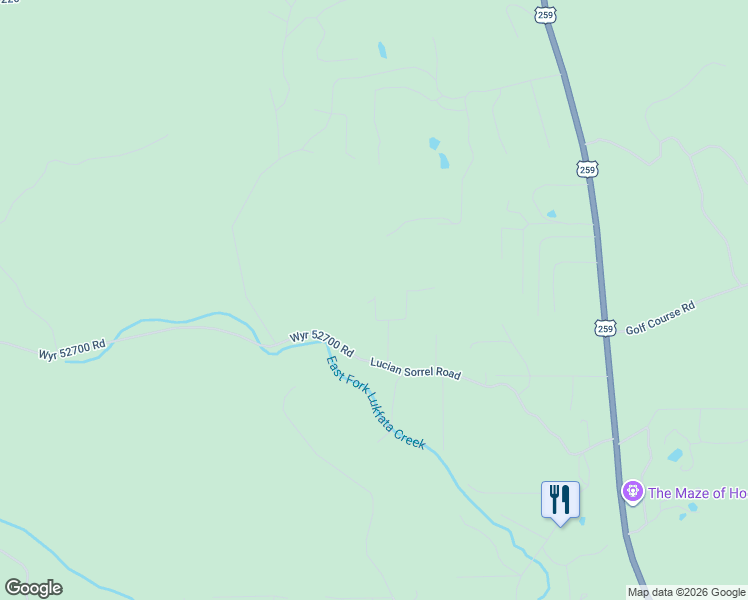 map of restaurants, bars, coffee shops, grocery stores, and more near 88 Pine Ridge Trail in Broken Bow