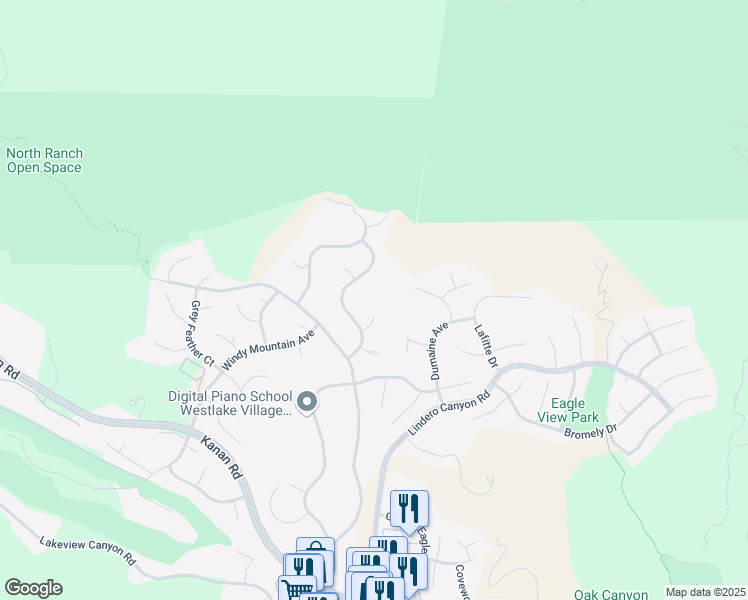 map of restaurants, bars, coffee shops, grocery stores, and more near 5889 Indian Crest Circle in Thousand Oaks