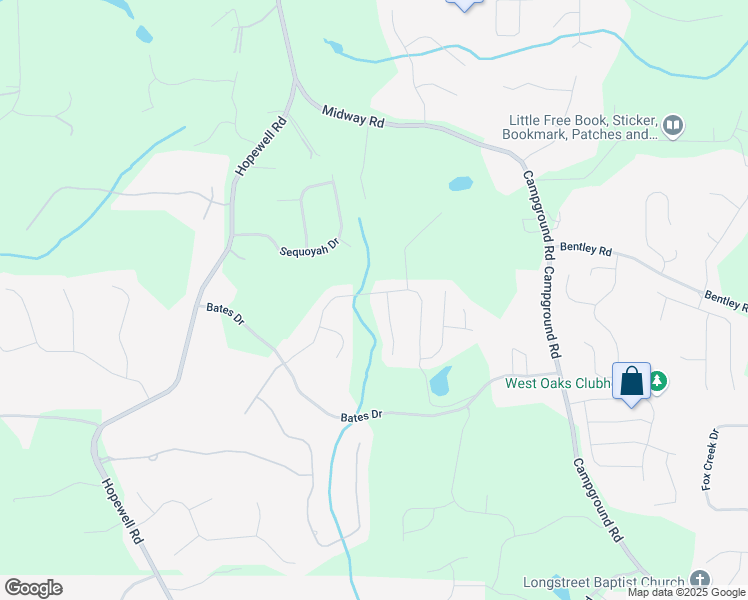 map of restaurants, bars, coffee shops, grocery stores, and more near 130 Waverly Drive in Alpharetta