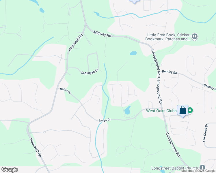 map of restaurants, bars, coffee shops, grocery stores, and more near 130 Waverly Drive in Alpharetta