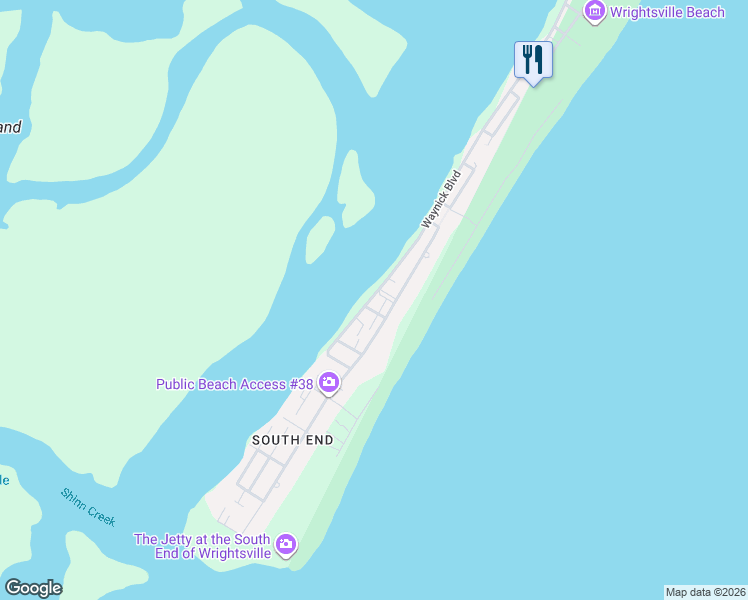 map of restaurants, bars, coffee shops, grocery stores, and more near 1-55 Iula St in Wrightsville Beach