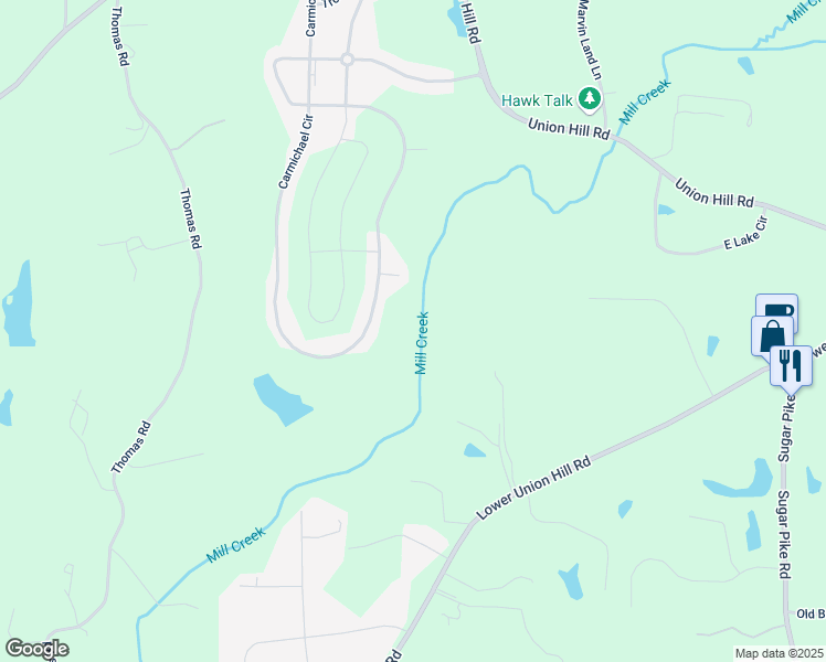 map of restaurants, bars, coffee shops, grocery stores, and more near 434 Carmichael Circle in Canton