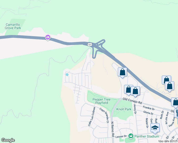 map of restaurants, bars, coffee shops, grocery stores, and more near 1166 Vista Canyon Lane in Thousand Oaks