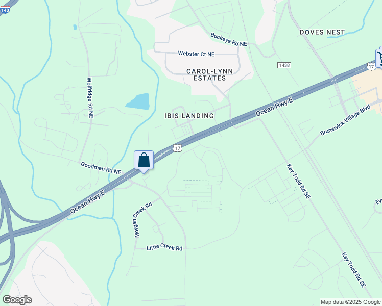 map of restaurants, bars, coffee shops, grocery stores, and more near 7127 Rock Fish Lane Southeast in Leland