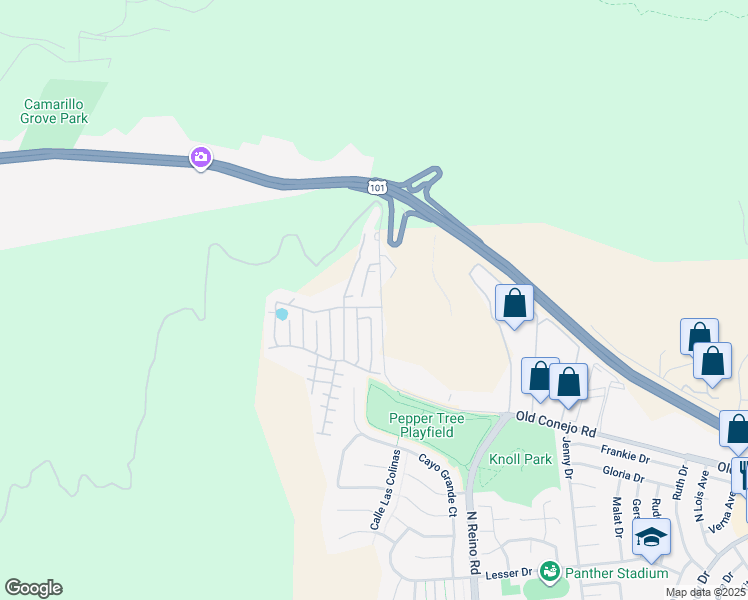map of restaurants, bars, coffee shops, grocery stores, and more near 1166 Vista Canyon Lane in Thousand Oaks