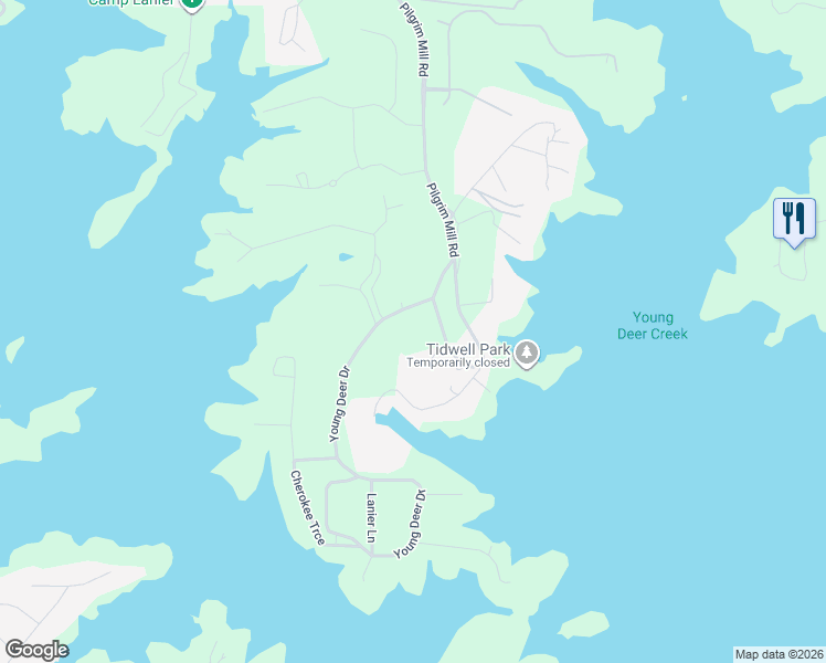 map of restaurants, bars, coffee shops, grocery stores, and more near 4725 Young Deer Drive in Cumming