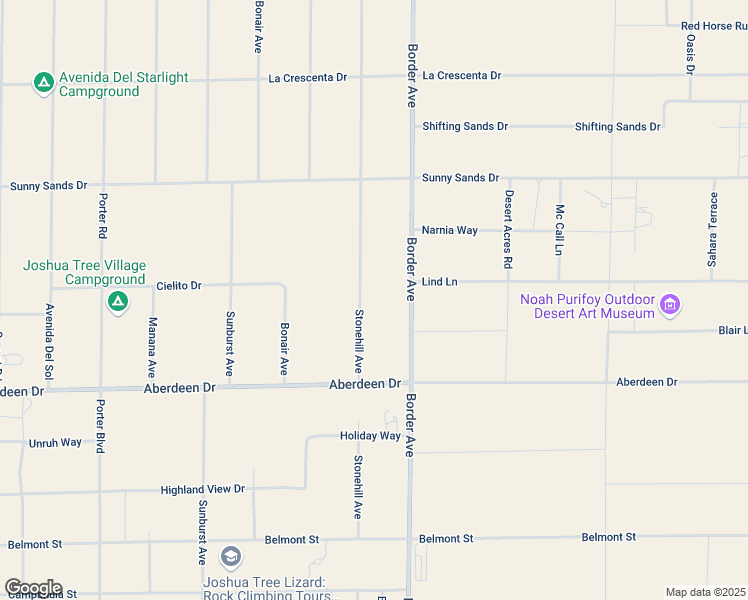 map of restaurants, bars, coffee shops, grocery stores, and more near 3131 Stonehill Avenue in Joshua Tree
