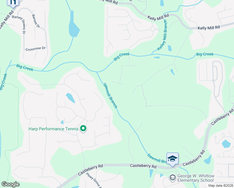 map of restaurants, bars, coffee shops, grocery stores, and more near 1395 Rainfall Court in Cumming