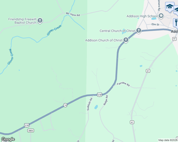 map of restaurants, bars, coffee shops, grocery stores, and more near 183 Westridge Drive in Addison