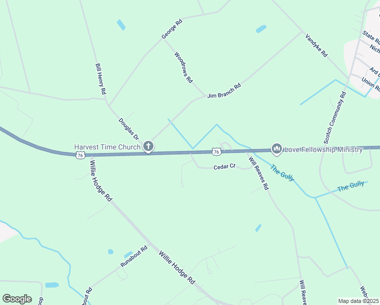 map of restaurants, bars, coffee shops, grocery stores, and more near 6816 U.S. 76 in Mullins