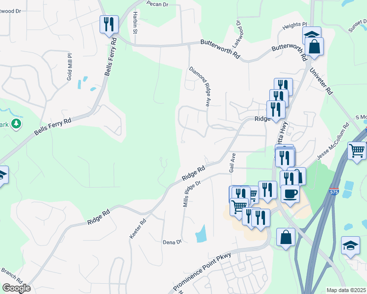 map of restaurants, bars, coffee shops, grocery stores, and more near 300 Stone Valley Crossing in Canton