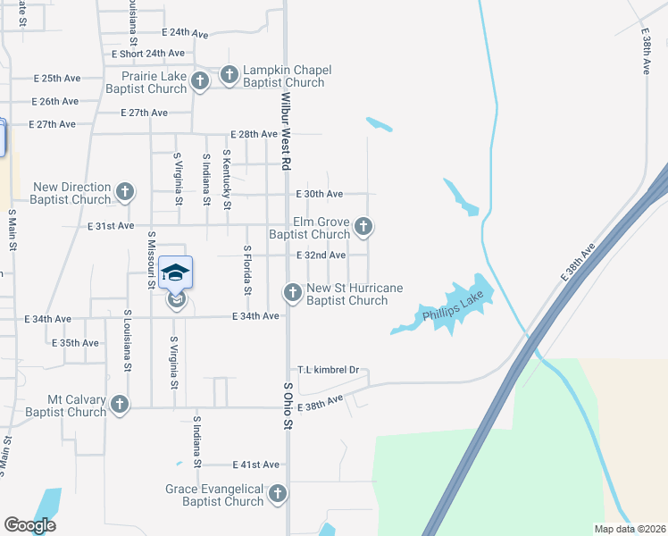 map of restaurants, bars, coffee shops, grocery stores, and more near 1518 East 32nd Avenue in Pine Bluff