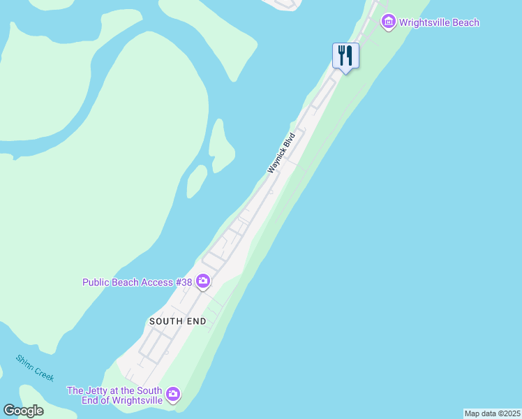 map of restaurants, bars, coffee shops, grocery stores, and more near 539 South Lumina Avenue in Wrightsville Beach