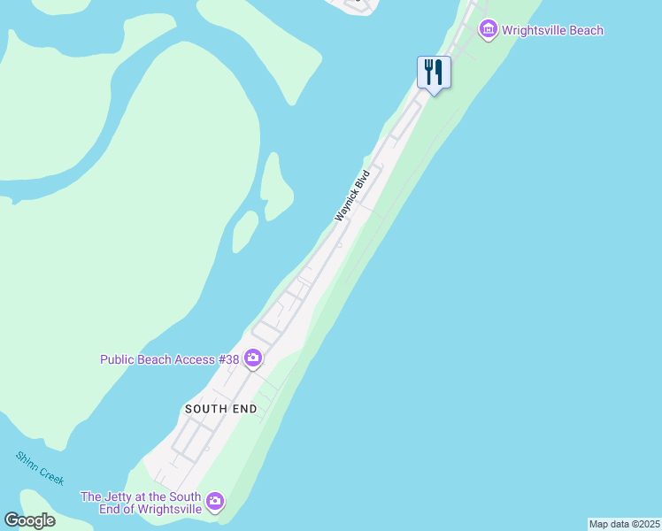 map of restaurants, bars, coffee shops, grocery stores, and more near 541 South Lumina Avenue in Wrightsville Beach