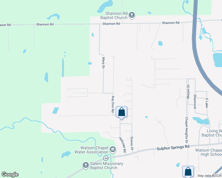 map of restaurants, bars, coffee shops, grocery stores, and more near 3201 Kay Don Road in Pine Bluff
