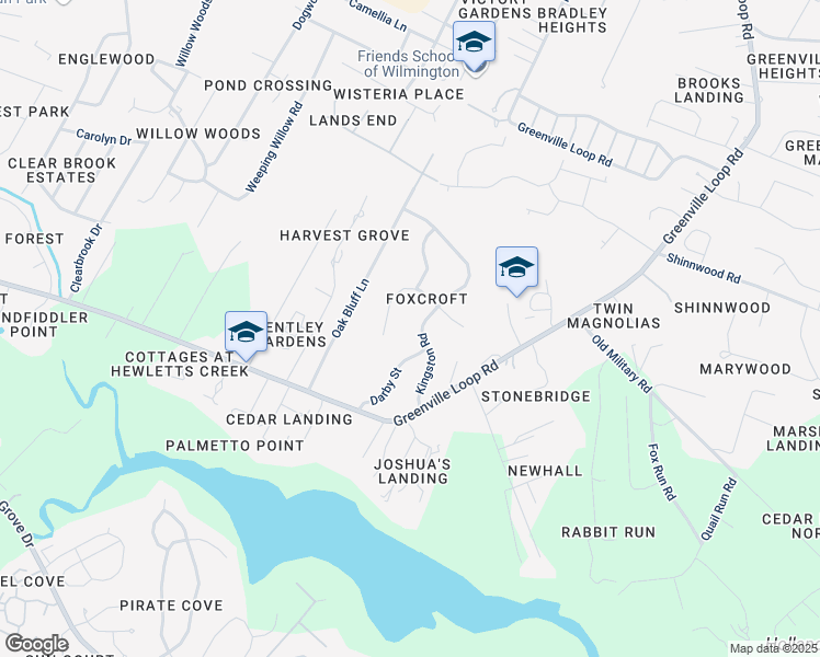 map of restaurants, bars, coffee shops, grocery stores, and more near 214 Bradford Road in Wilmington