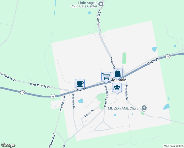 map of restaurants, bars, coffee shops, grocery stores, and more near in Little Mountain