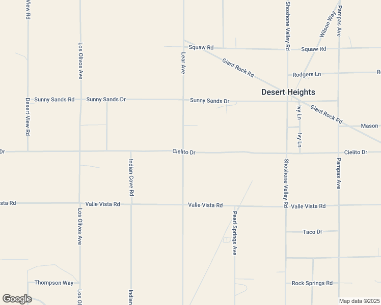 map of restaurants, bars, coffee shops, grocery stores, and more near Cielito Drive in Twentynine Palms