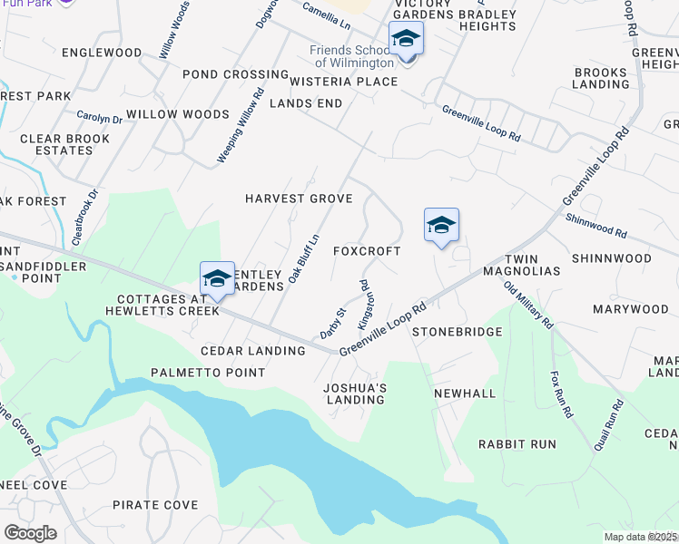 map of restaurants, bars, coffee shops, grocery stores, and more near 214 Bradford Road in Wilmington